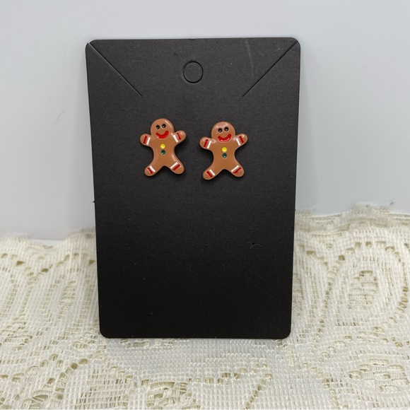 Urban Outfitters Jewelry - Christmas Gingerbread Silver Stud Holiday Earrings. 🎅🏻